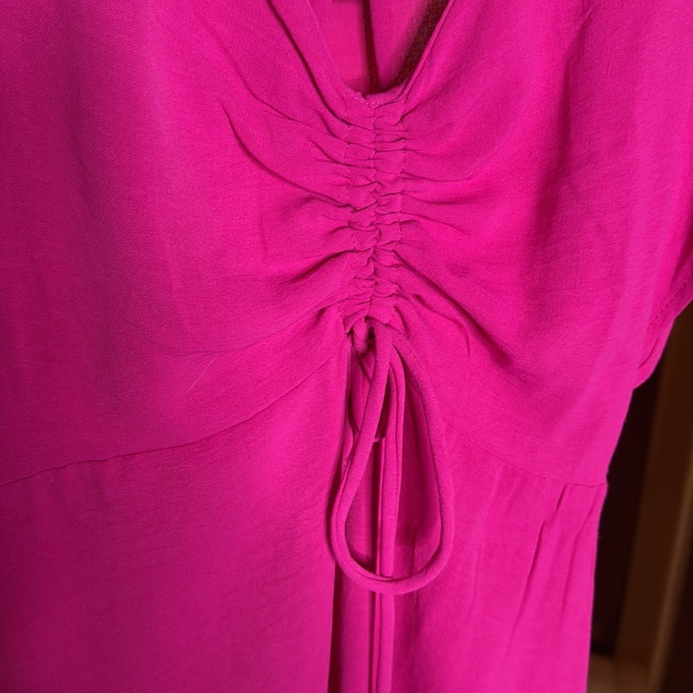 NWT Monteau Fuchsia Pink Flutter Sleeve Dress Siz… - image 4